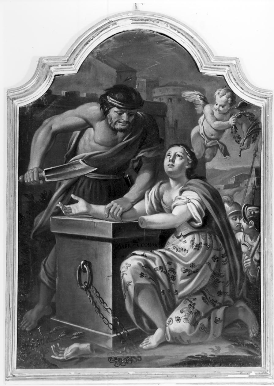 Santa Barbara (dipinto, opera isolata) di Pagliari Giovanni Battista, Pagliari Omobono (seconda metà sec. XVIII)