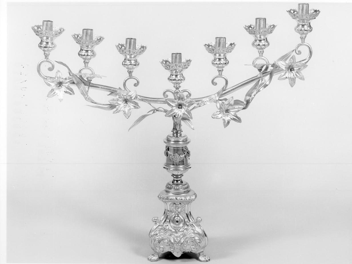 candelabro, serie - manifattura lombarda (seconda metà sec. XIX)
