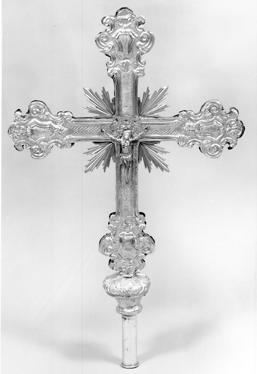 croce processionale, opera isolata - manifattura lombarda (seconda metà sec. XIX)