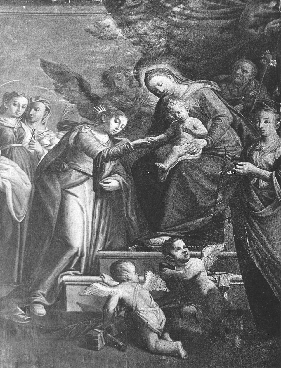 matrimonio mistico di Santa Caterina da Siena (dipinto, opera isolata) - ambito italiano (sec. XVII)