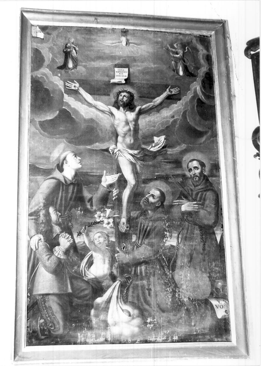 Il Crocifisso coi Santi Antonio, Francesco, Felice da Cantalice e il donatore (dipinto, opera isolata) - ambito cremonese (seconda metà sec. XVII)