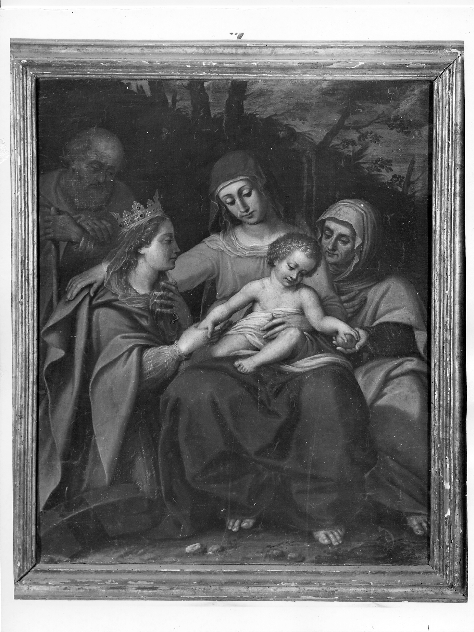 Sacra famiglia con Sant'Anna e Santa Caterina d'Alessandria (dipinto, opera isolata) - ambito mantovano (prima metà sec. XVI)