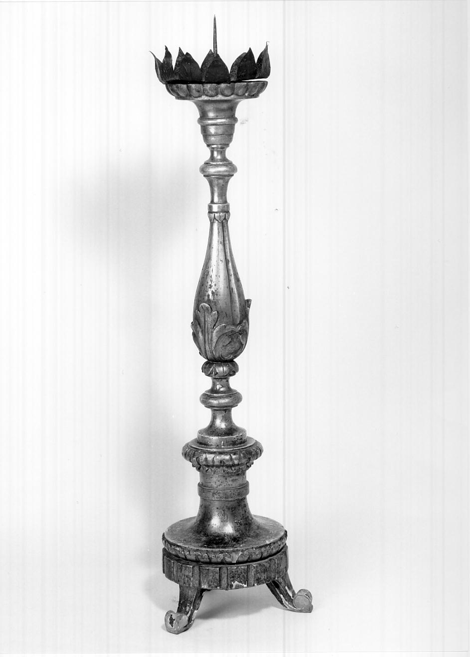 candeliere, serie - bottega mantovana (fine/inizio secc. XVIII/ XIX)