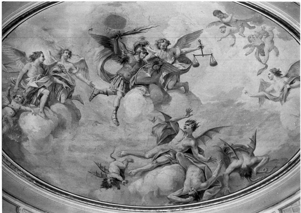 l'Arcangelo Michele vittorioso sui demoni (dipinto, elemento d'insieme) - ambito italiano (sec. XVIII)