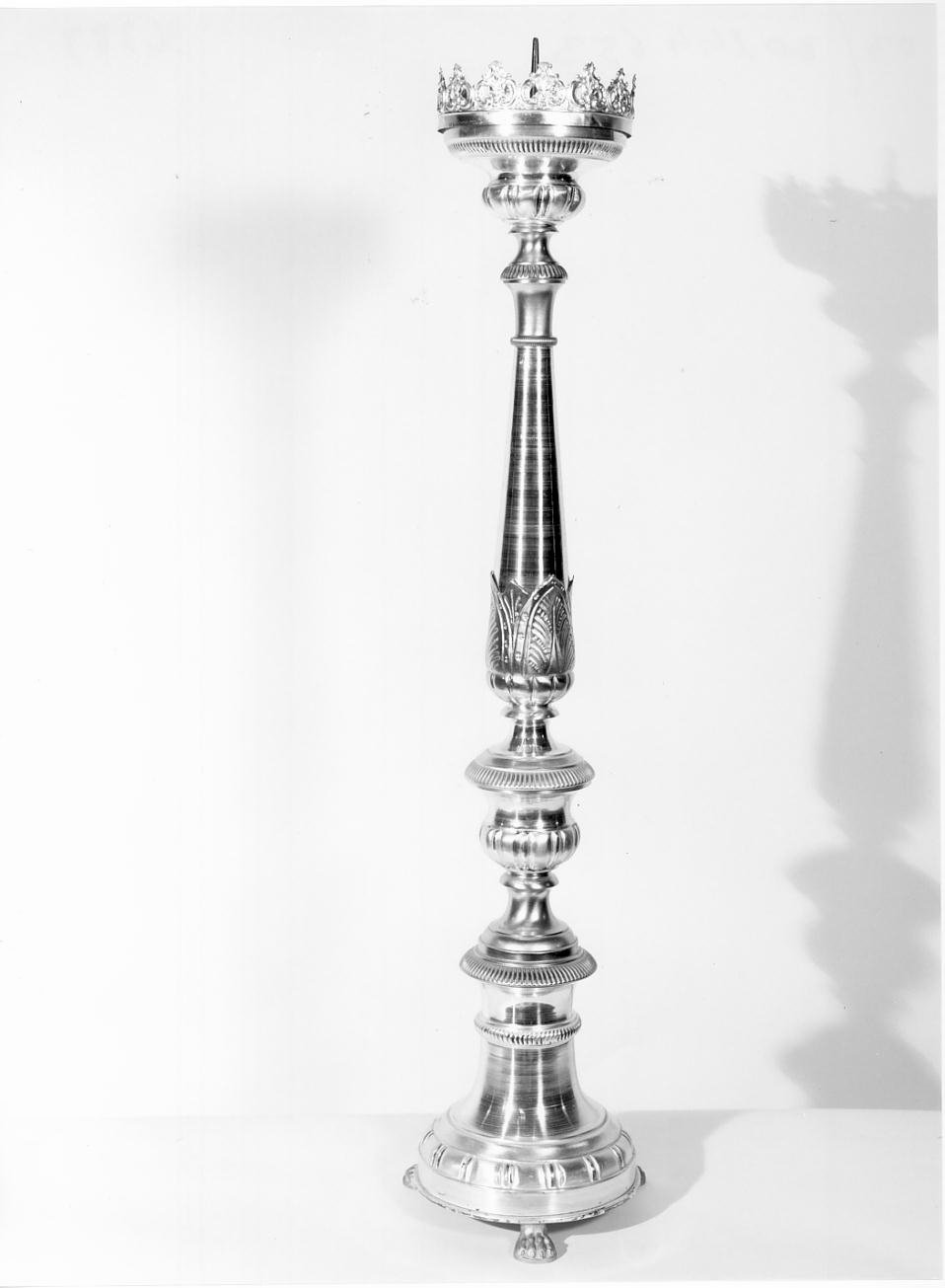 candeliere d'altare, elemento d'insieme - ambito lombardo (seconda metà sec. XIX)