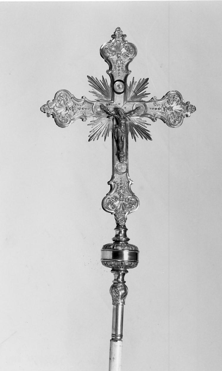 croce processionale, opera isolata - manifattura lombarda (seconda metà sec. XVIII)