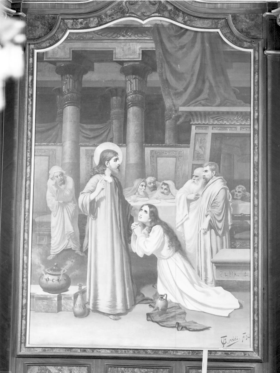 cena in casa di Simone il fariseo (dipinto, opera isolata) di Aroldi Tommaso (sec. XIX)