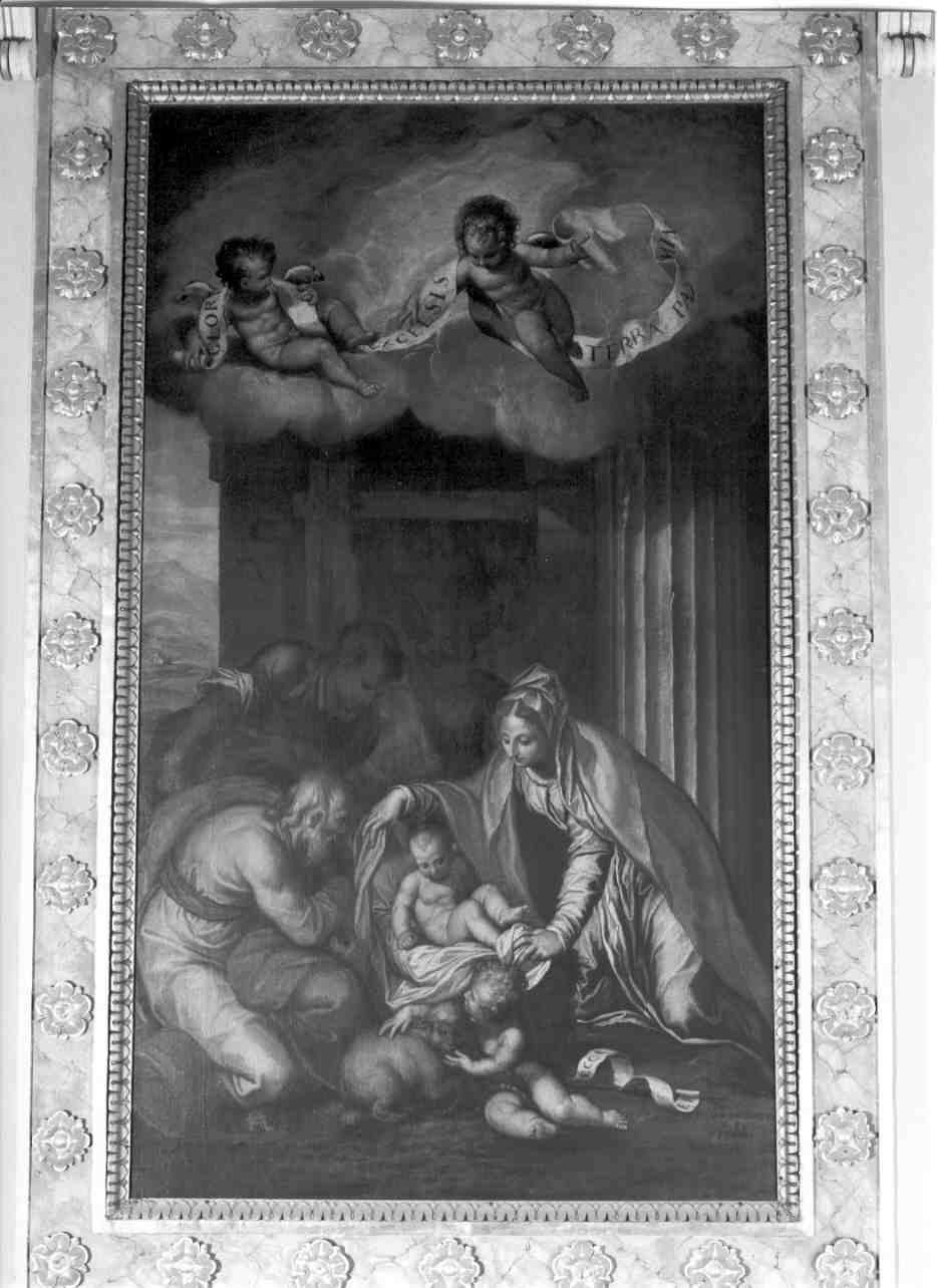 adorazione dei pastori con San Giovannino (dipinto, opera isolata) di Farinati Paolo (sec. XVI)