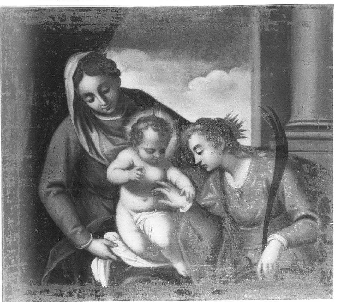 matrimonio mistico di Santa Caterina d'Alessandria (dipinto, opera isolata) - ambito italiano (fine sec. XVI)