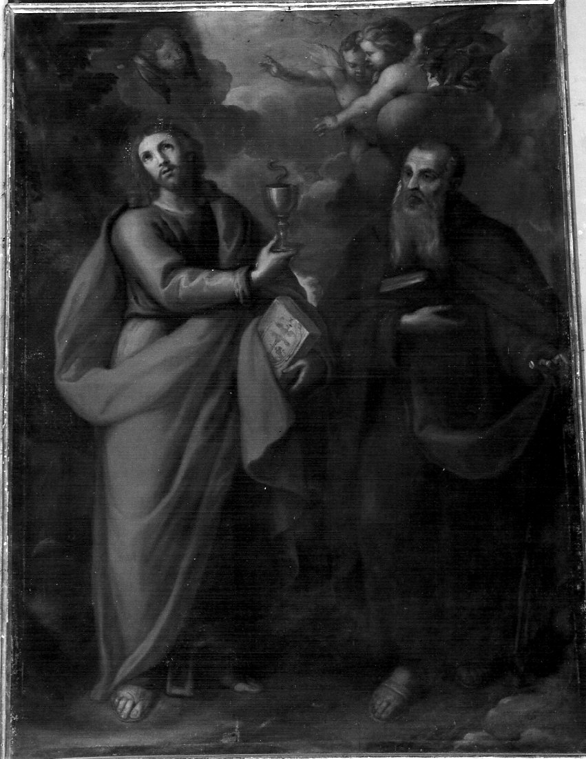 San Giovanni Evangelista e Sant'Antonio Abate (dipinto, opera isolata) - ambito lombardo (sec. XVII)