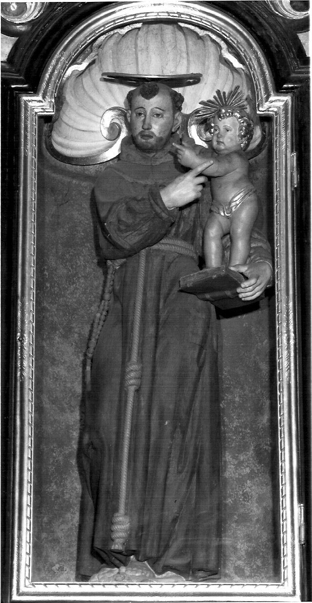 Sant'Antonio da Padova con il bambino (scultura, opera isolata) - bottega lombarda (sec. XVIII)