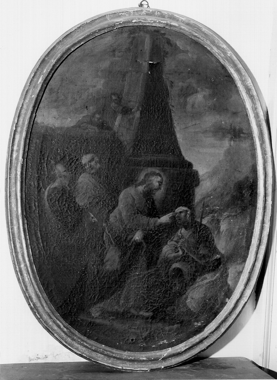 Cristo guarisce il cieco dalla nascita (dipinto, opera isolata) - ambito lombardo (sec. XVIII)
