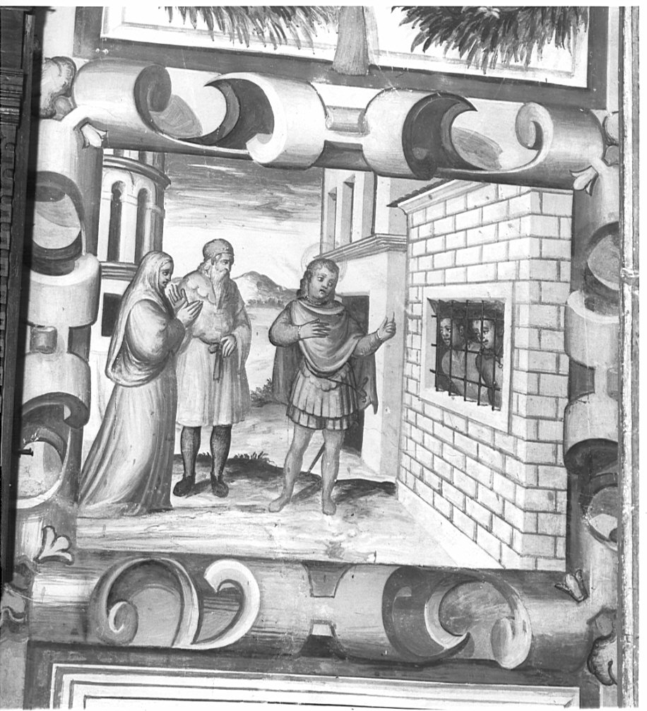 San Sebastiano conforta Marco e Marcello avviati all'esecuzione (dipinto, elemento d'insieme) - ambito lombardo (sec. XVII)