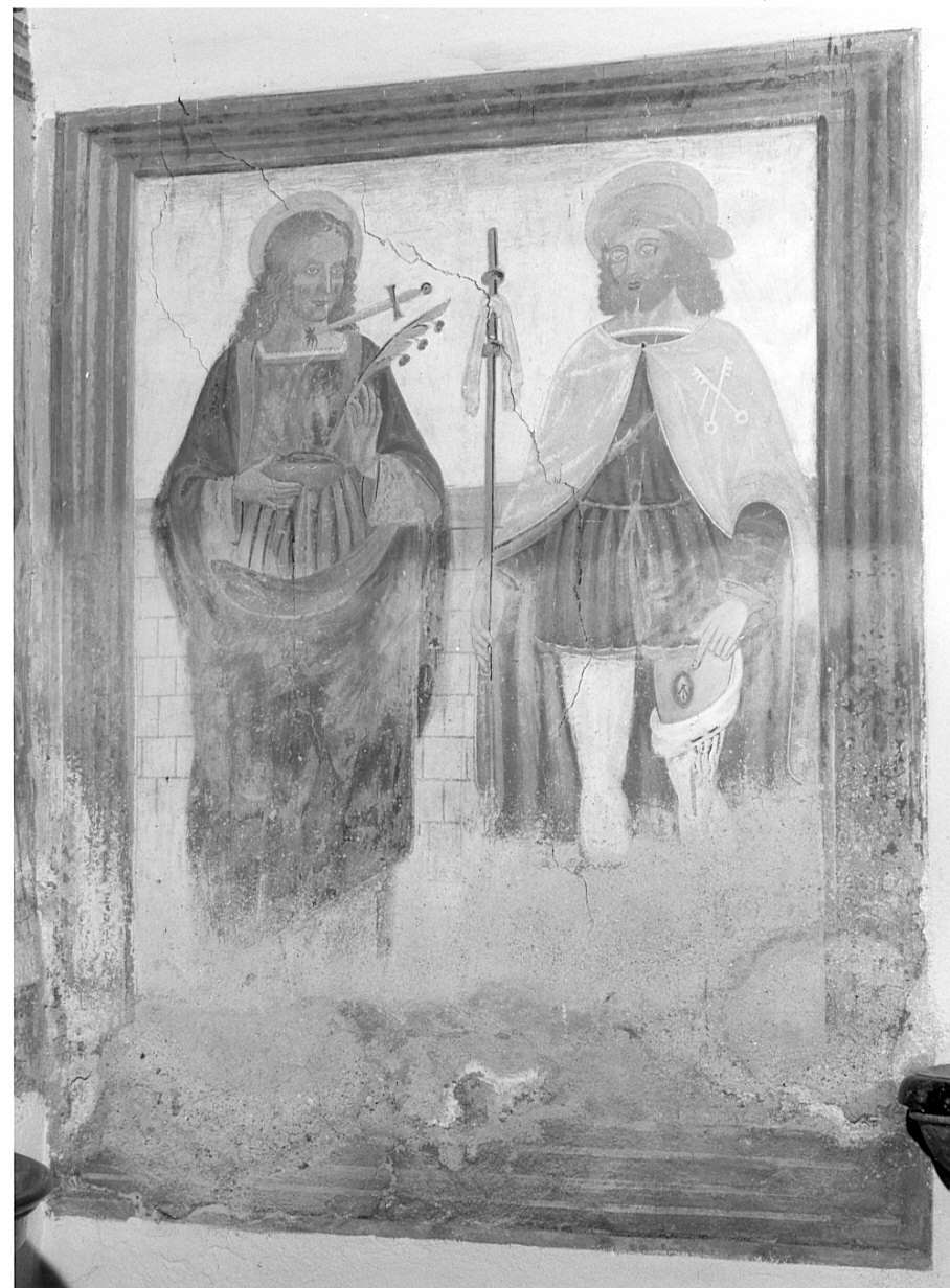 San Rocco e Santa Lucia (dipinto, elemento d'insieme) di De Magistris Giovanni Andrea (sec. XVI)