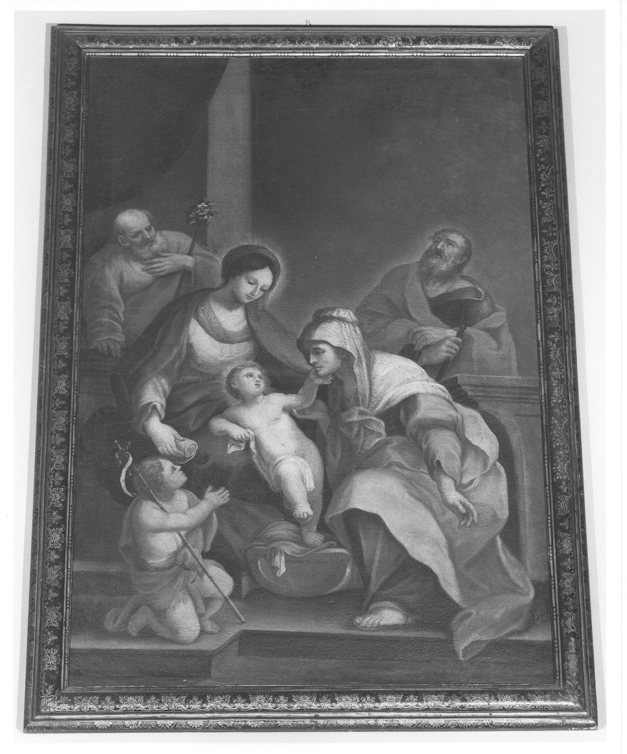 Sacra Famiglia con Sant'Anna e San Giovanni Battista bambino. Zaccaria e Elisabetta (dipinto, opera isolata) - ambito lombardo (prima metà sec. XVIII)