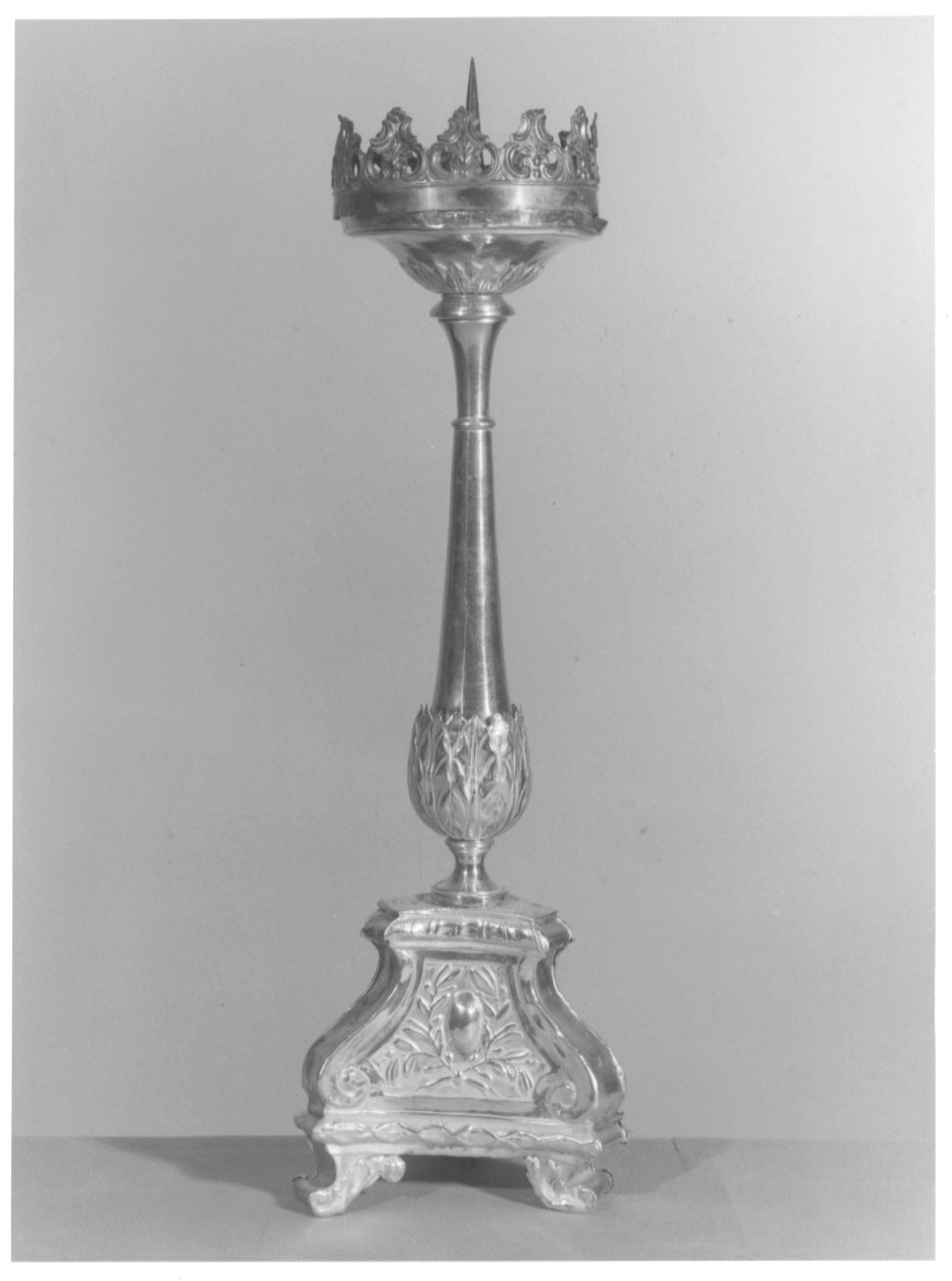 candeliere d'altare, coppia - bottega comacina (prima metà sec. XIX)