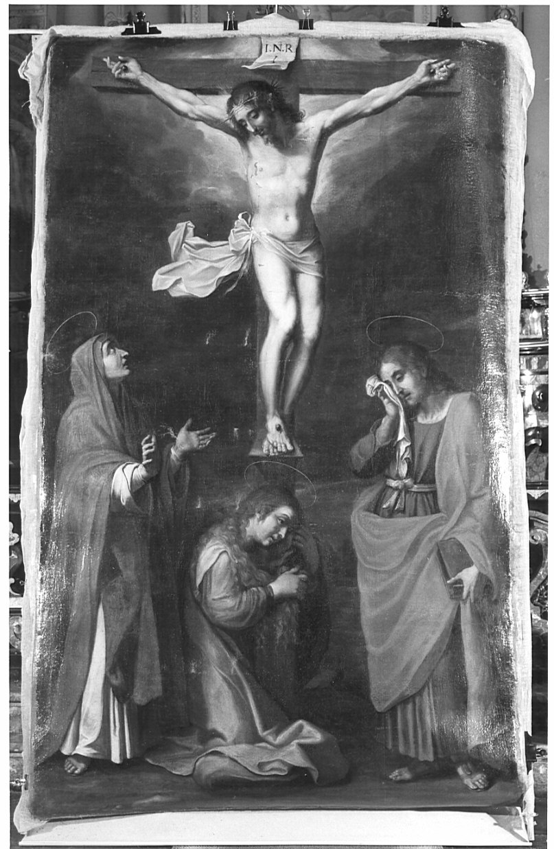 crocifissione di Cristo (dipinto, opera isolata) - ambito lombardo (ultimo quarto sec. XVI)