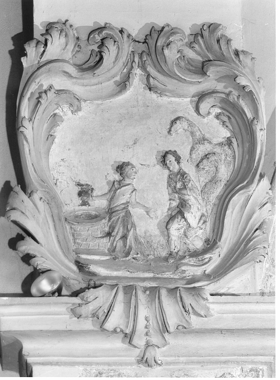 Giacobbe e Rachele al pozzo (decorazione plastica, elemento d'insieme) - bottega lombarda (sec. XVIII)