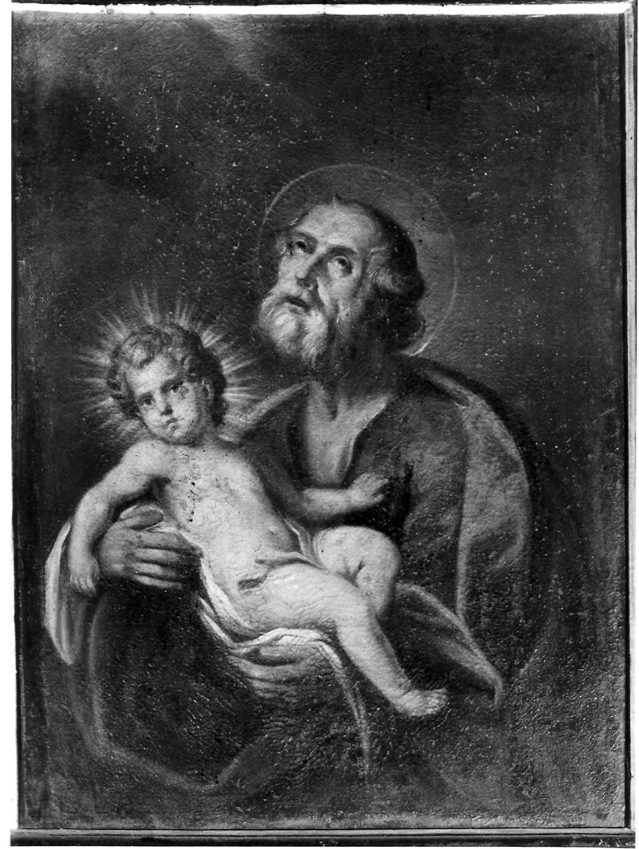 San Giuseppe e Gesù Bambino (dipinto, opera isolata) - ambito lombardo (secc. XVII/ XVIII)