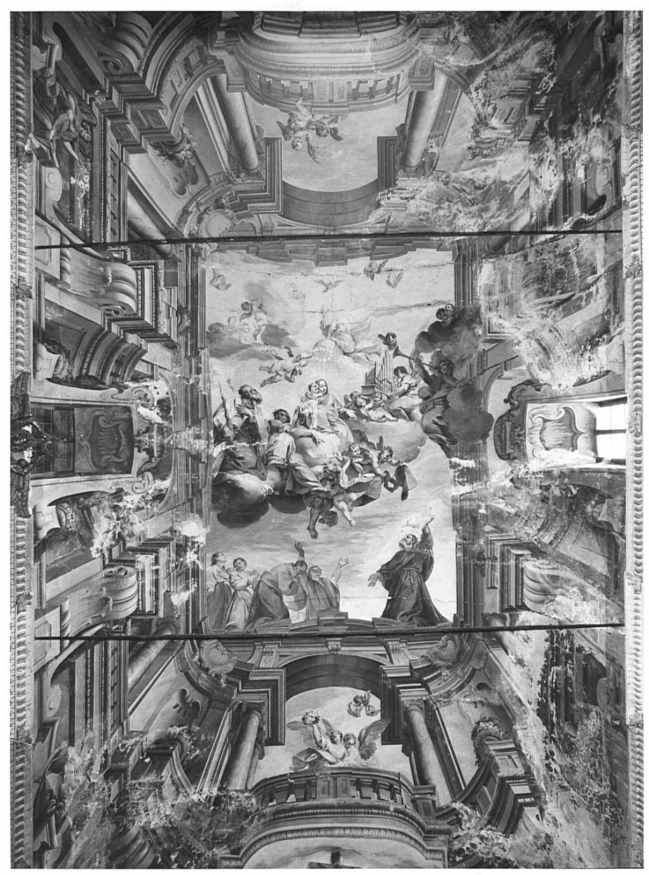 quadratura architettonica (dipinto, elemento d'insieme) di Baroffio Giuseppe (attribuito) (sec. XVIII)
