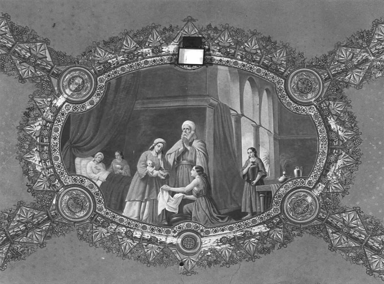 nascita di Maria Vergine (dipinto, elemento d'insieme) di Barabini Gaetano (attribuito) (sec. XIX)