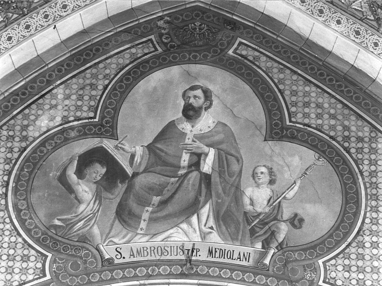 Sant'Ambrogio (dipinto, elemento d'insieme) di Barabini Gaetano (attribuito) (sec. XIX)