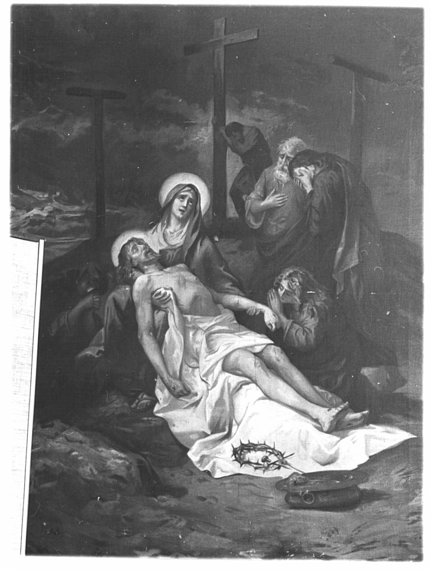 stazione XIII: Gesù deposto dalla croce (Via Crucis, elemento d'insieme) di Morgari Luigi (attribuito) (sec. XIX)
