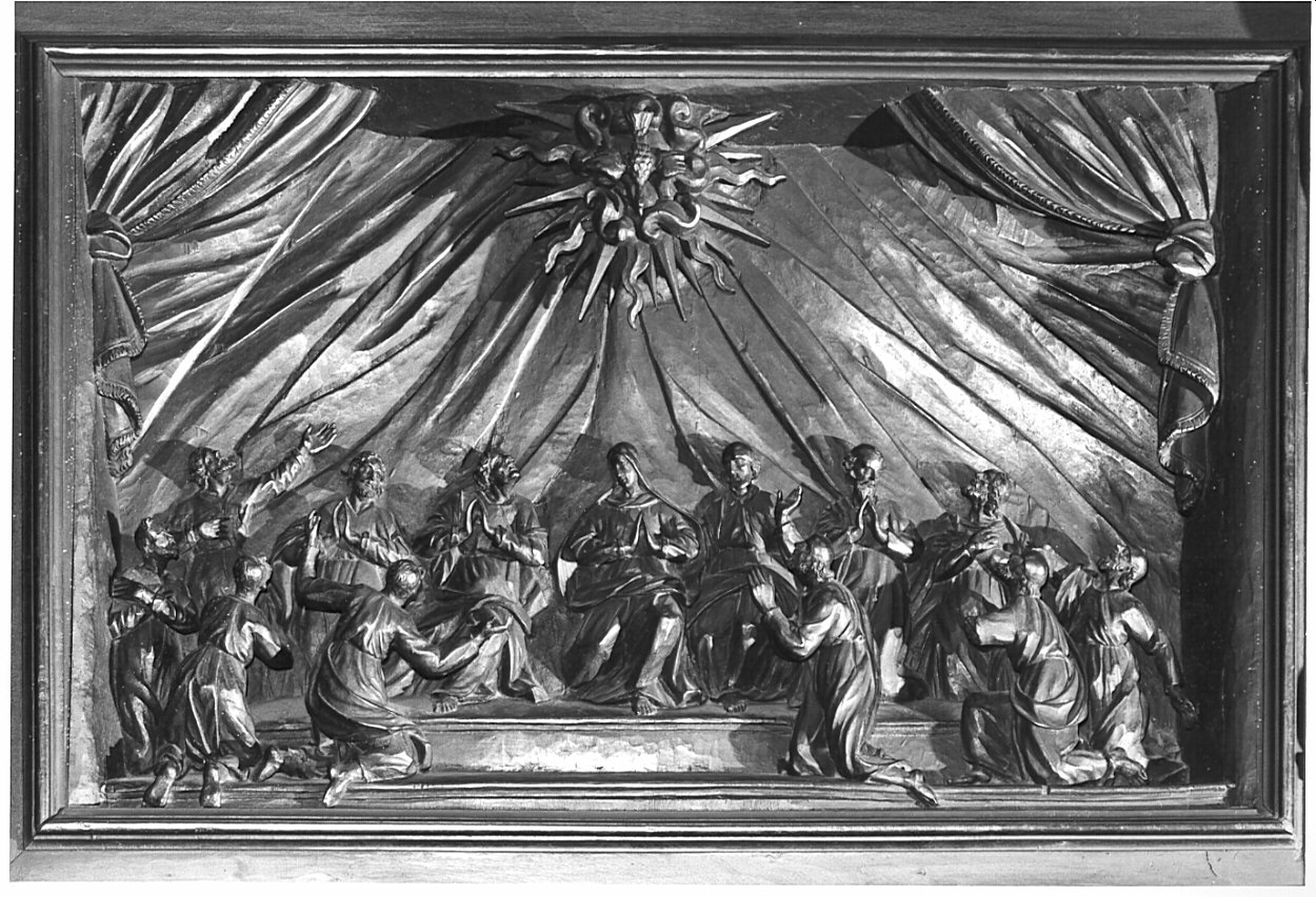 Pentecoste (formella, elemento d'insieme) di Castelli Bernardo detto Borromini Bernardo (sec. XVII)