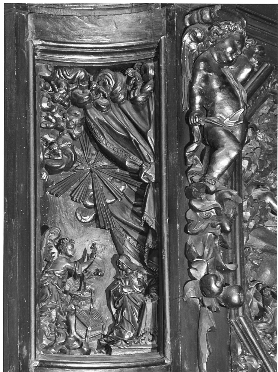 Annunciazione (formella, elemento d'insieme) di Castelli Bernardo detto Borromini Bernardo (sec. XVII)
