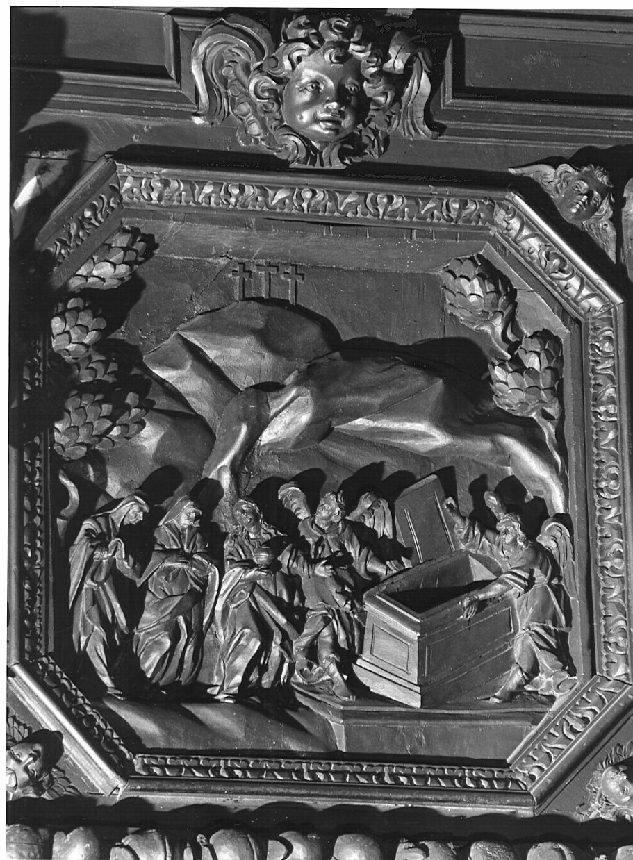 pie donne al sepolcro (formella, elemento d'insieme) di Castelli Bernardo detto Borromini Bernardo (sec. XVII)