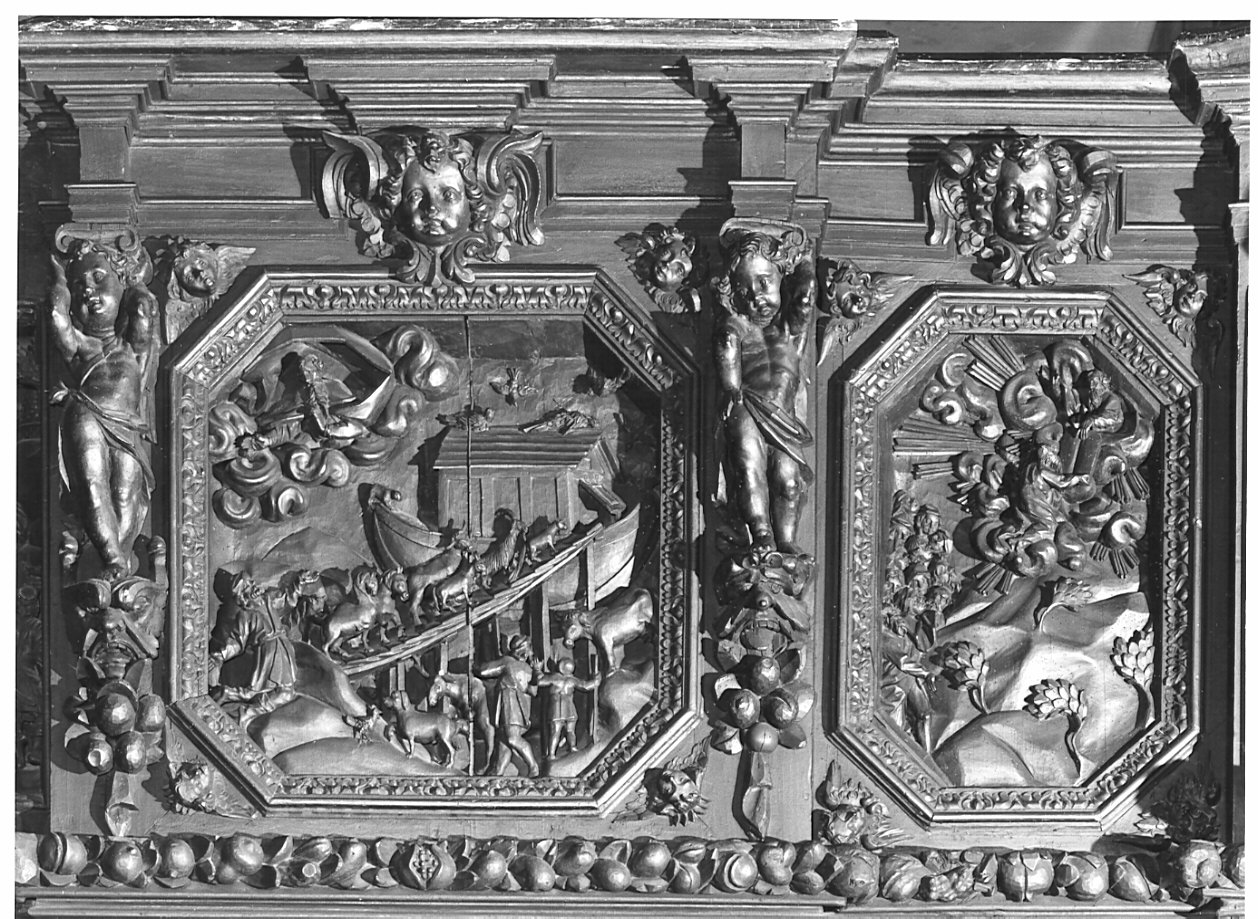 Mosè con le tavole della legge (formella, elemento d'insieme) di Castelli Bernardo detto Borromini Bernardo (sec. XVII)