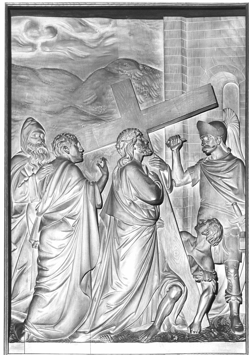 stazione II: Gesù caricato della croce (rilievo, elemento d'insieme) di Schwerzmann Giuseppe (sec. XIX)