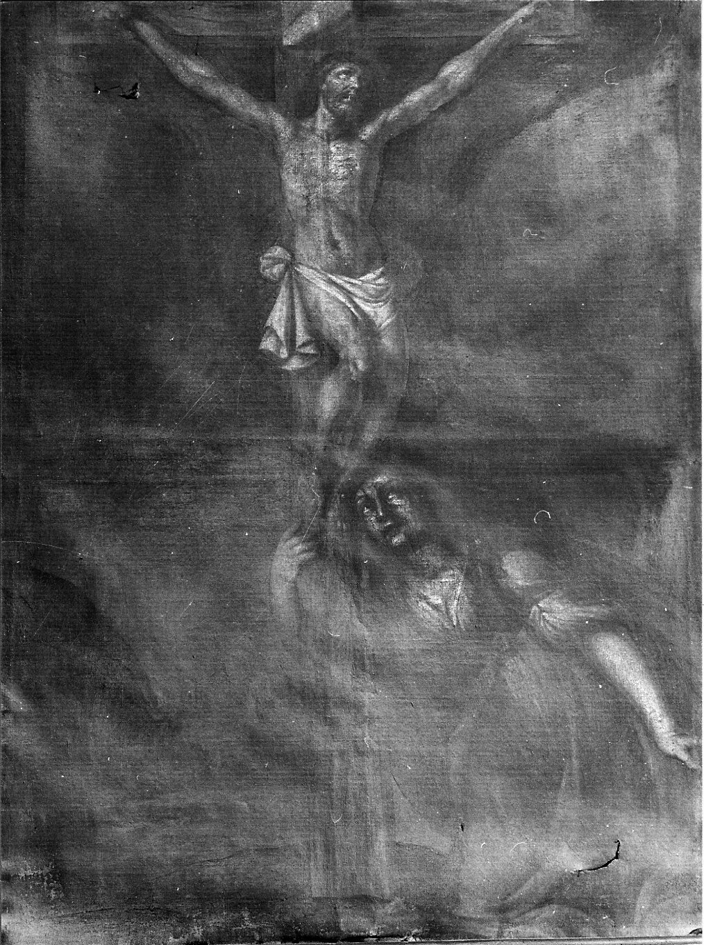 Santa Maria Maddalena ai piedi di Cristo crocifisso (dipinto, opera isolata) - ambito lodigiano (sec. XVIII)