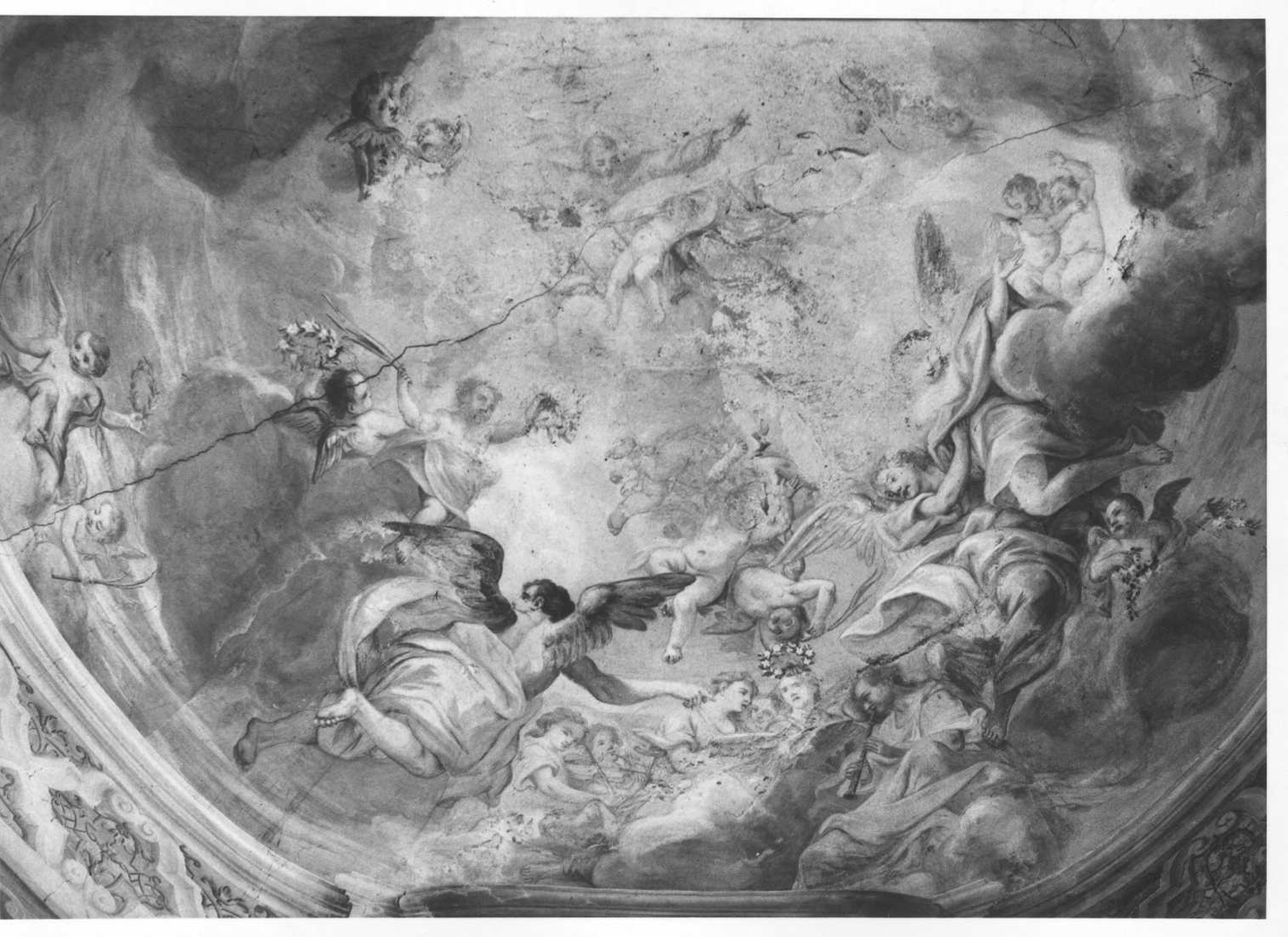 Dio Padre tra angeli (decorazione pittorica, complesso decorativo) - ambito lombardo (sec. XVIII)