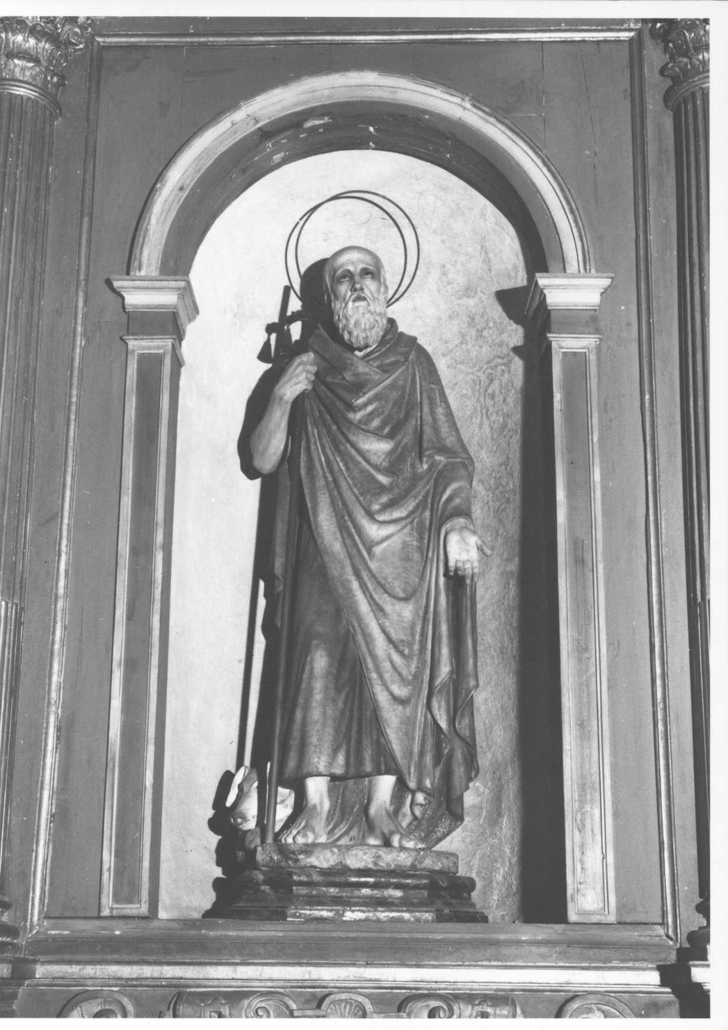Sant'Antonio Abate (statua, opera isolata) - ambito lombardo (prima metà sec. XVII)