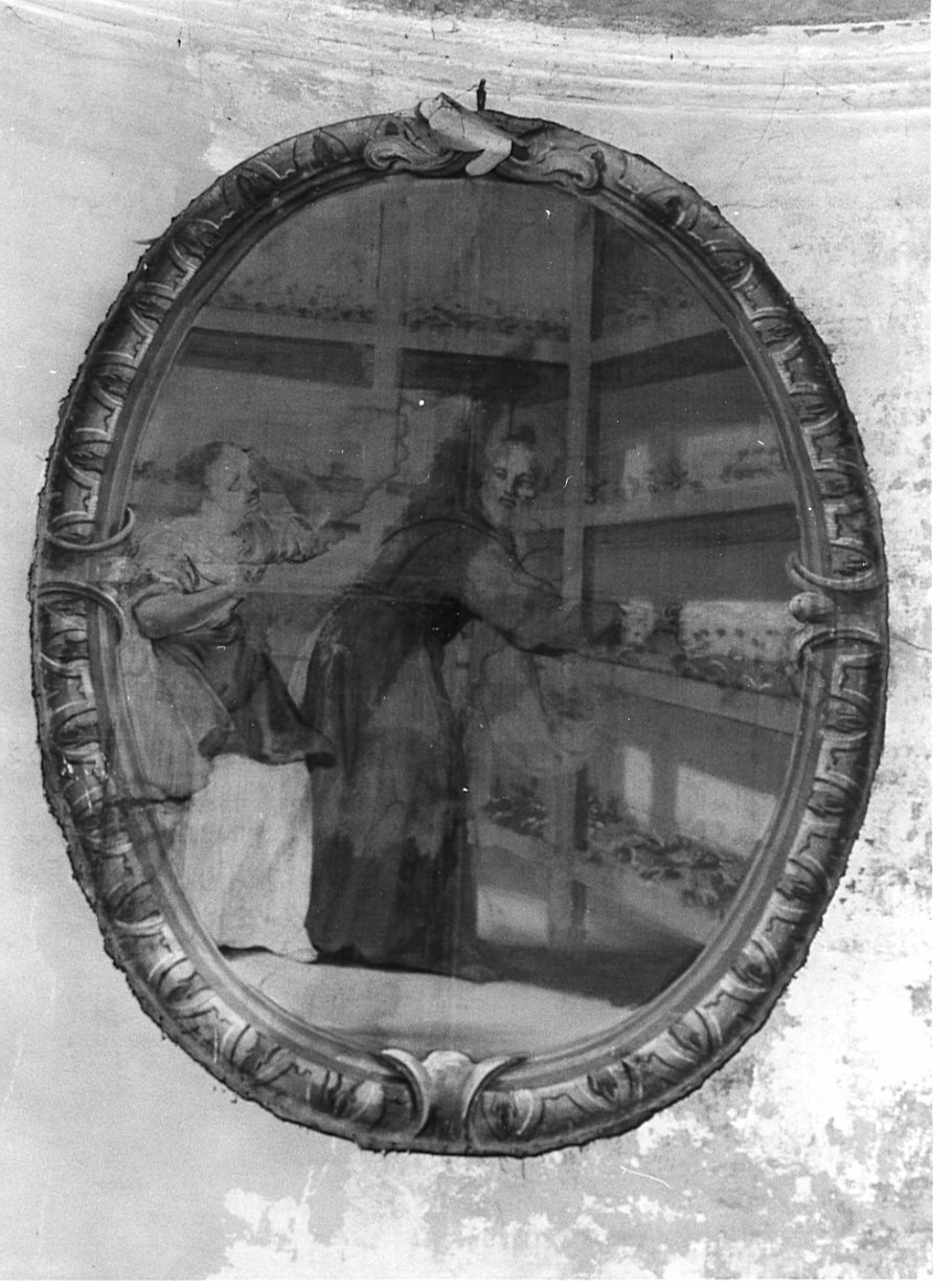 San Felice di Cantalice nell'atto di allevare i bachi da seta (dipinto) - ambito lombardo (sec. XVIII)