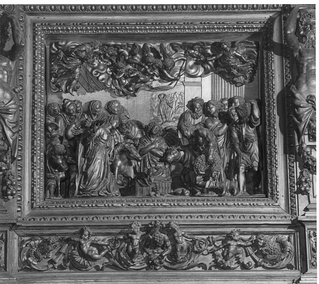 adorazione dei pastori (rilievo) di Salmoiraghi Giovanni Battista (sec. XVII)