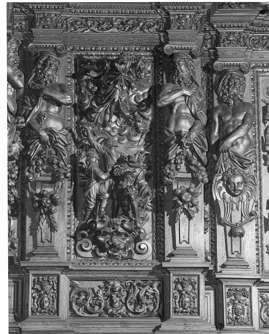 sogno premonitore dei Re Magi (?) (rilievo) di Salmoiraghi Giovanni Battista (sec. XVII)