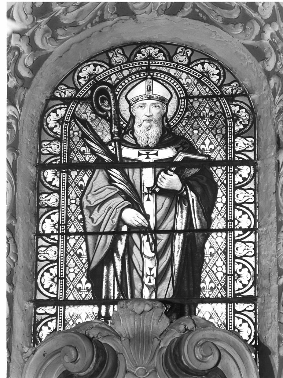 Sant'Eusebio vescovo (vetrata) - ambito lombardo (sec. XIX)