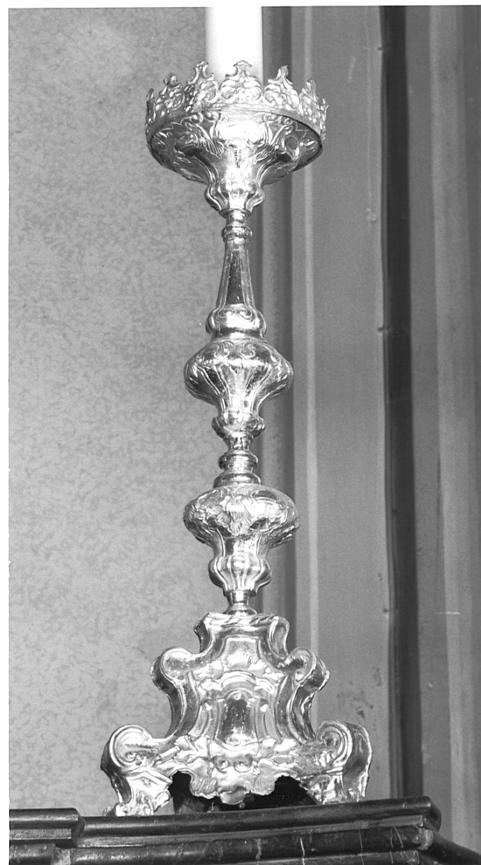 candeliere d'altare, elemento d'insieme - ambito lombardo (seconda metà, prima metà sec. XVII, sec. XVIII)