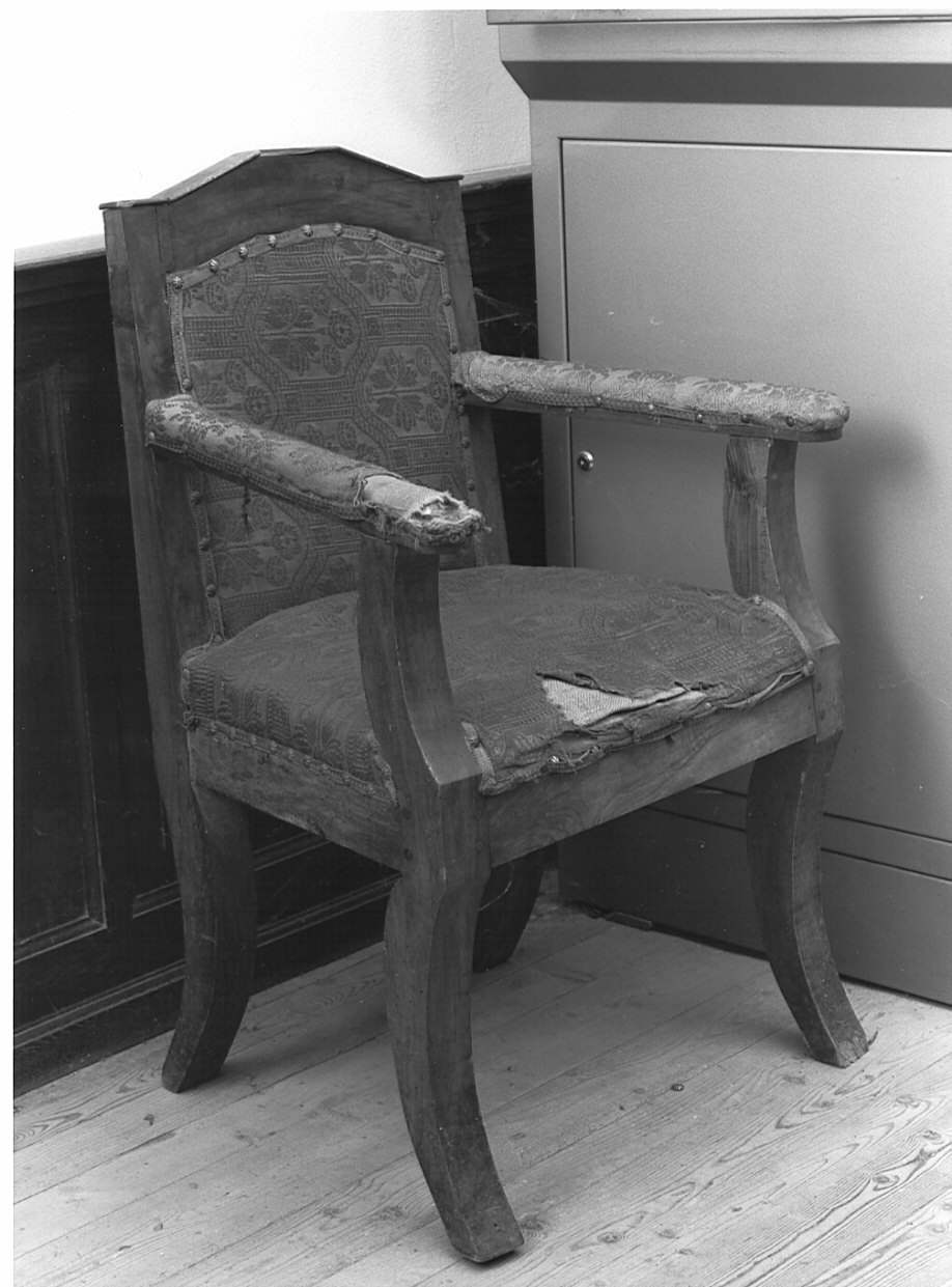 sedia - a braccioli, opera isolata - ambito valtellinese (sec. XIX)