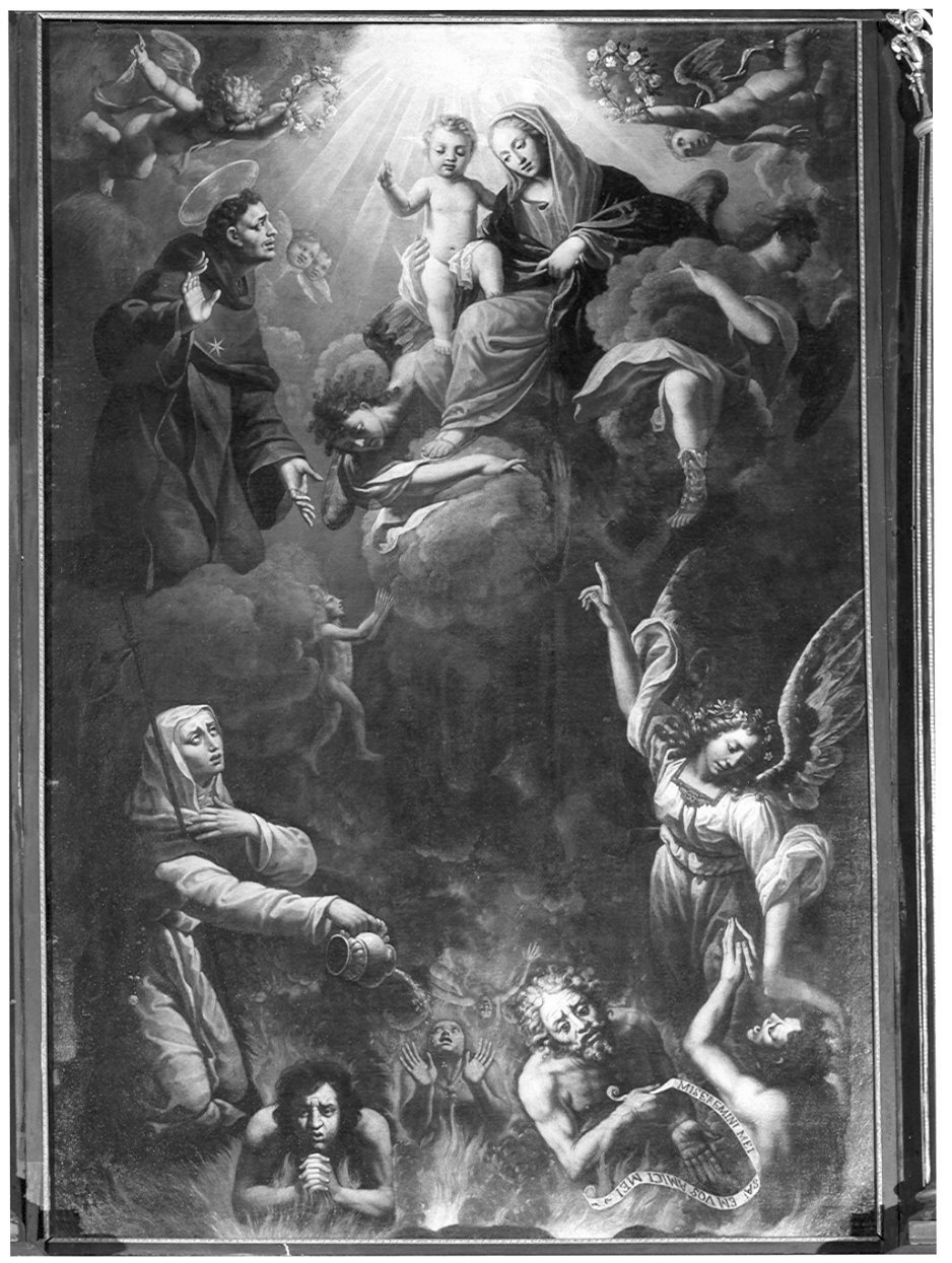 San Nicola da Tolentino e Santa Teresa di Avila (?) intercedono presso la Madonna per le anime del purgatorio (dipinto, opera isolata) - ambito lombardo (prima metà sec. XVII)
