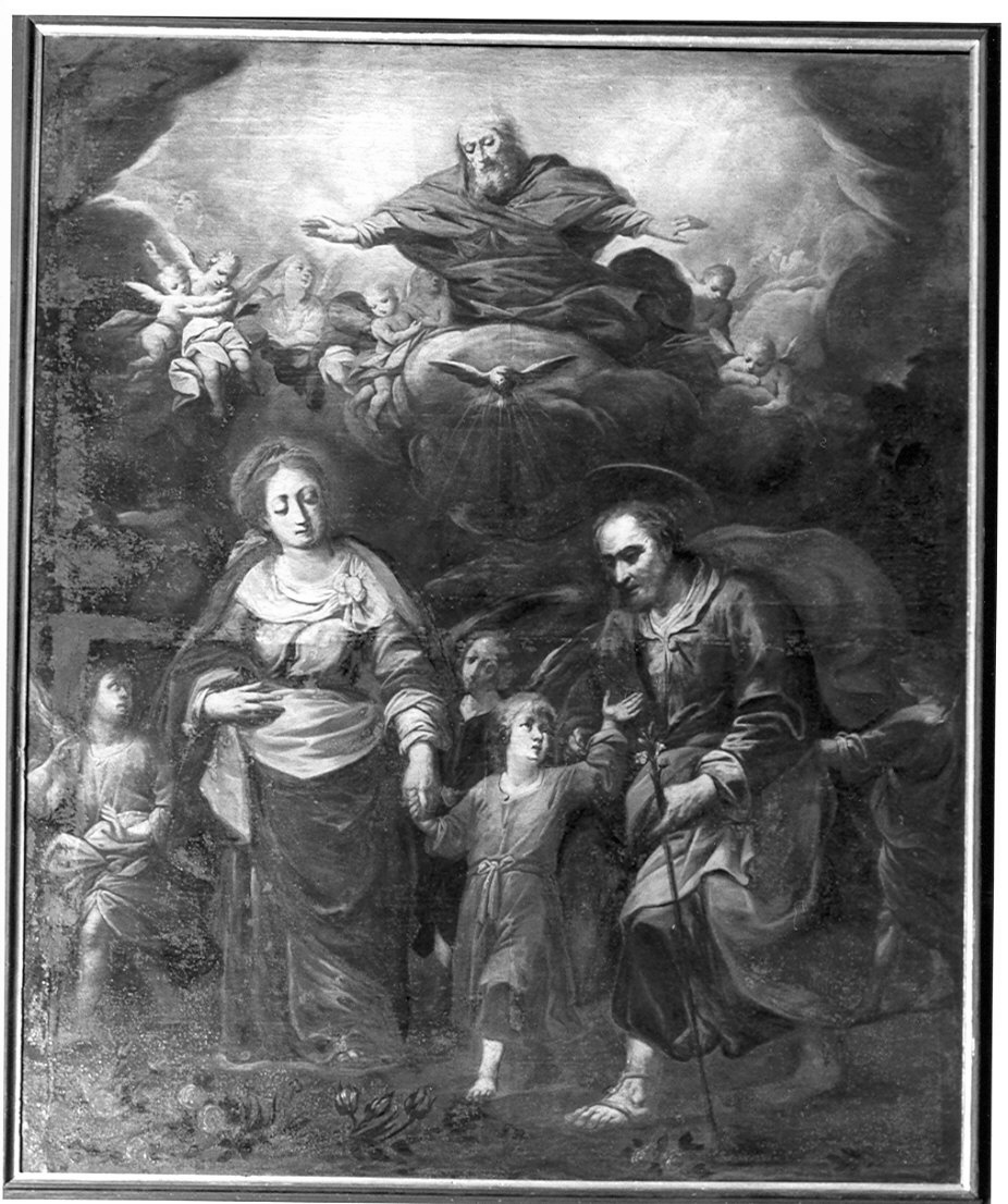 Sacra Famiglia con Padre Eterno e angeli (dipinto, elemento d'insieme) - ambito valtellinese (seconda metà sec. XVII)