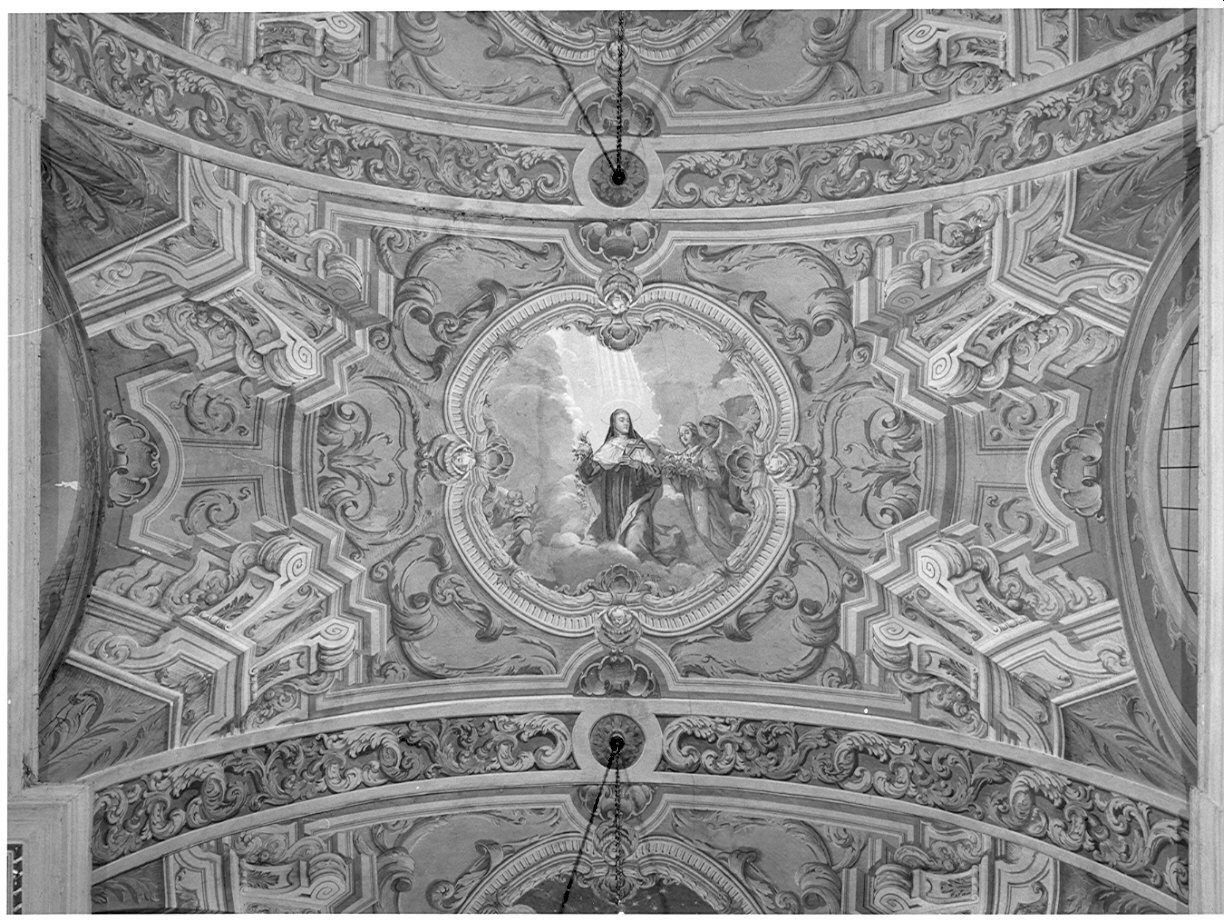 Santa Teresa d'Avila (?) e angeli (dipinto, elemento d'insieme) di Muttoni Giovanni Battista (maniera) (seconda metà sec. XVIII)