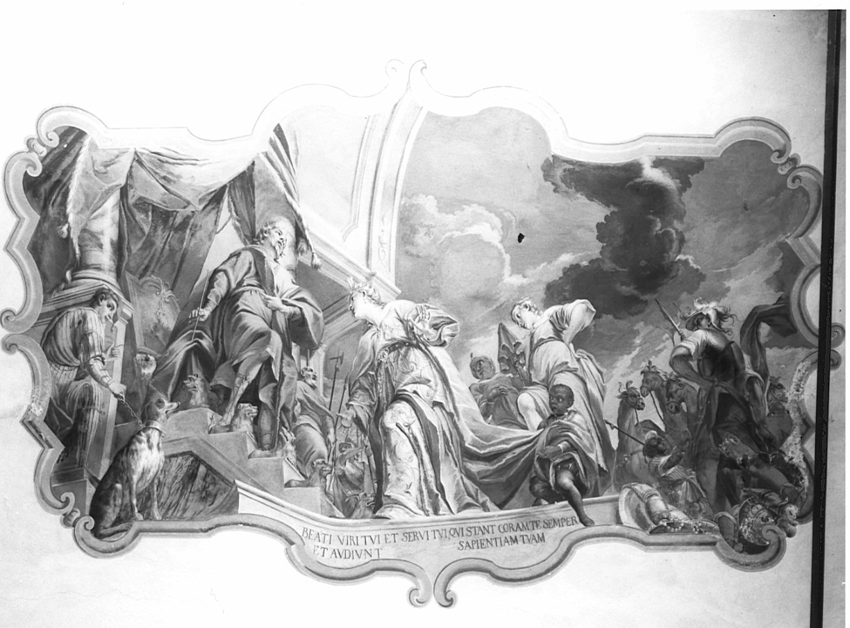 Salomone e la regina di Saba (dipinto, opera isolata) di Muttoni Giovanni Battista (maniera) (prima metà sec. XVIII)