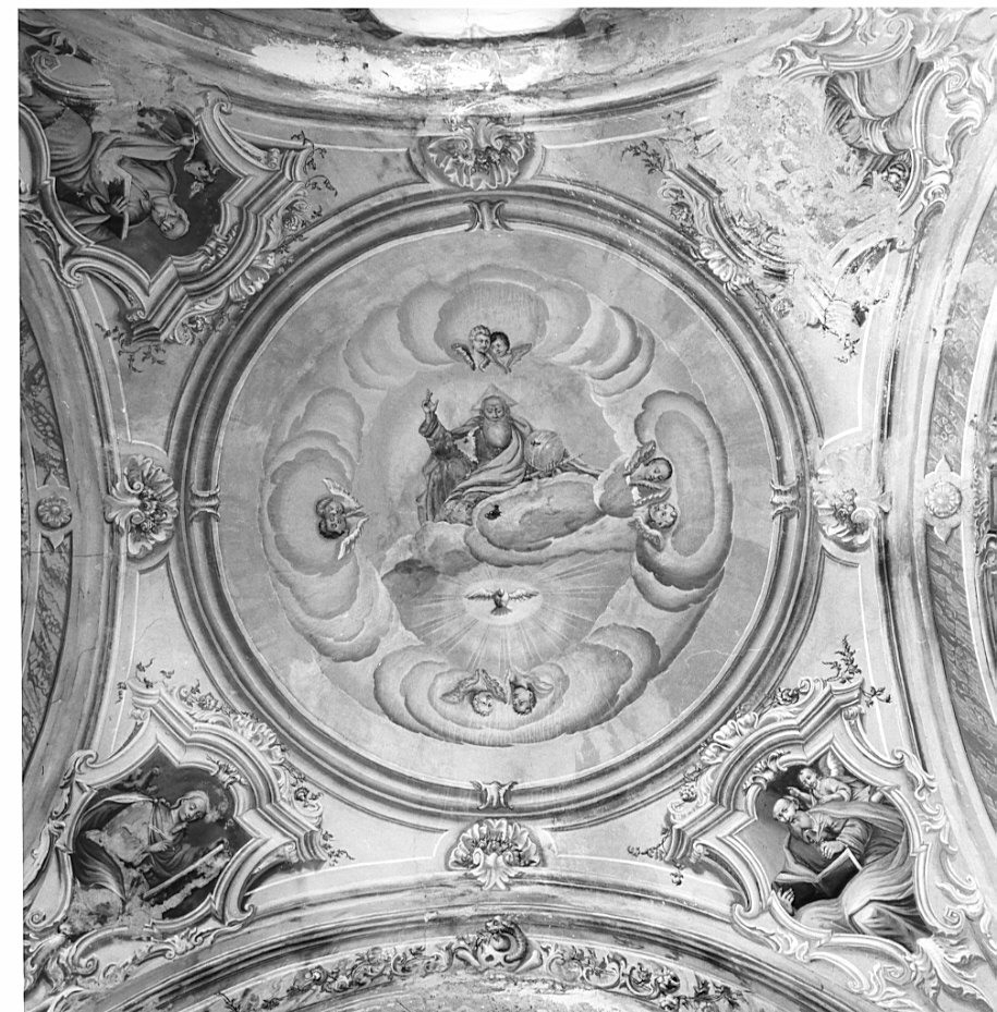 Dio padre/ quattro evangelisti (dipinto, complesso decorativo) - ambito lombardo (seconda metà sec. XVIII)