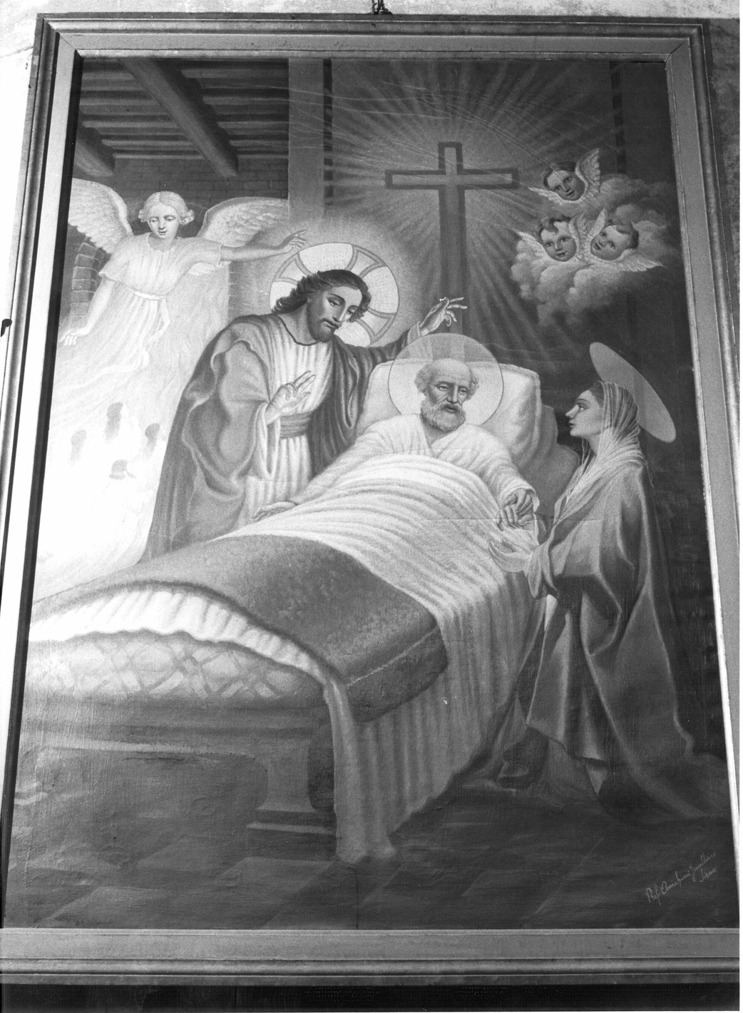 morte di San Giuseppe (dipinto, opera isolata) di Amuchini Gualtiero (secondo quarto sec. XX)