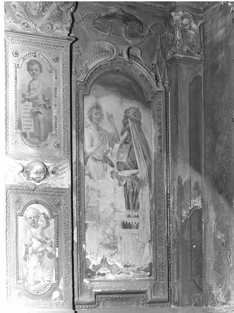 San Giovanni Battista ammonisce Erode/ angioletti (dipinto, elemento d'insieme) di Gavazzeni Giovanni (seconda metà sec. XIX)
