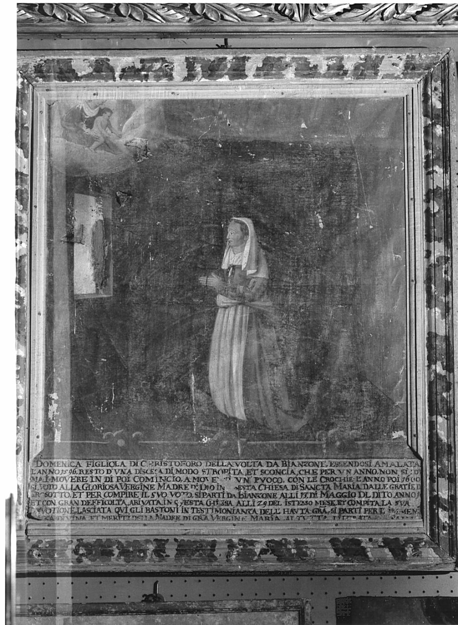Domenica Della Volta di Bianzone in preghiera (ex voto, opera isolata) - ambito valtellinese (sec. XVII)