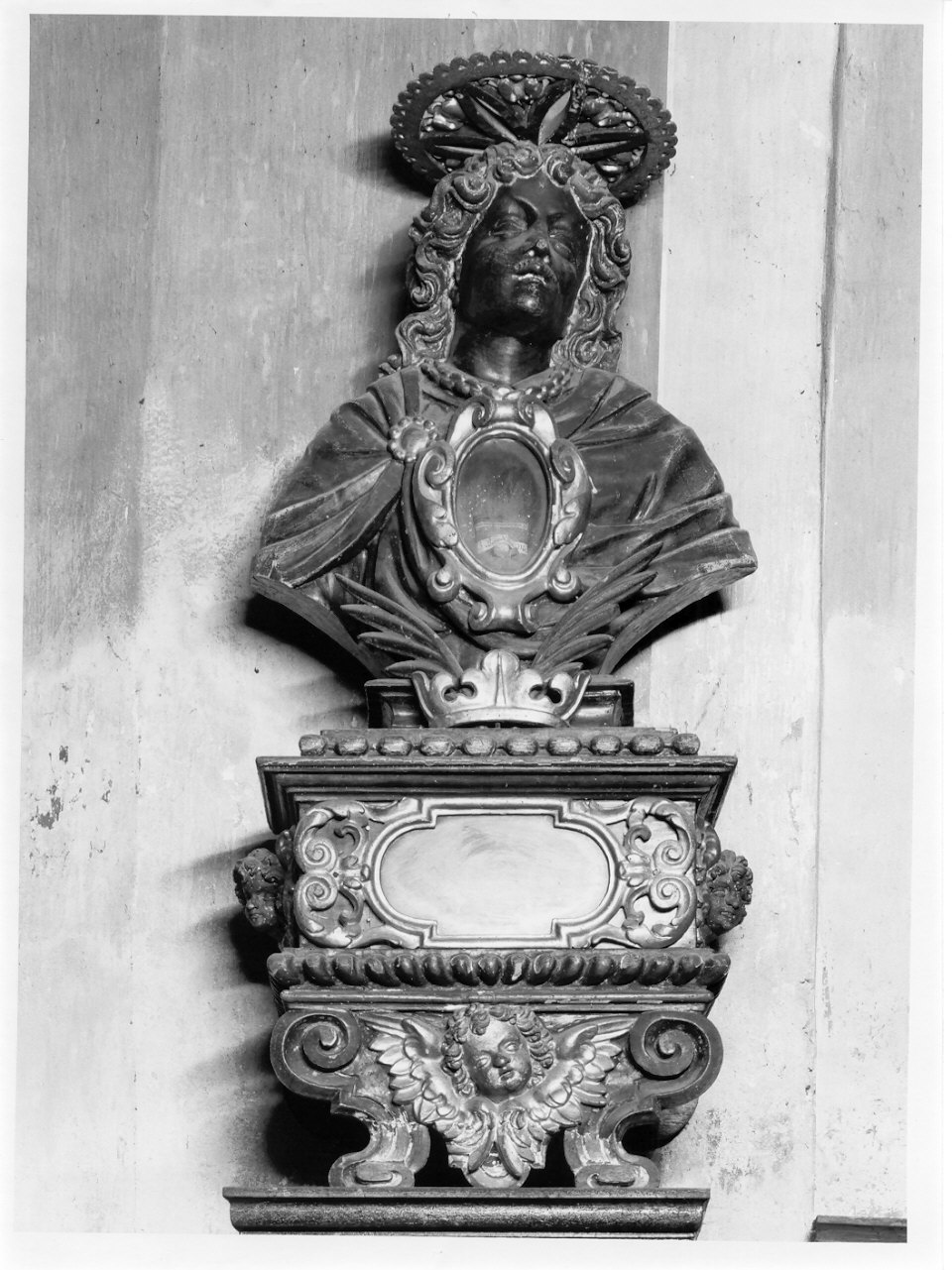 busto maschile (reliquiario - a busto, elemento d'insieme) - ambito lombardo (sec. XVII)